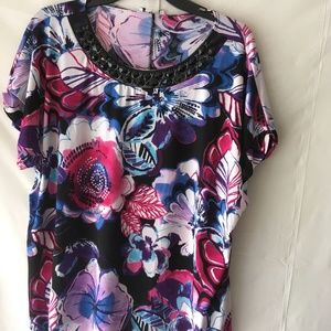 Bleeker & McDougal Womens Size 2X Blouse Colorful